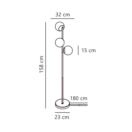 Lampe sur pied Lilly (3 lumières)