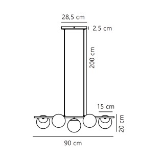Lampe de plafond Lilly (5 lumières)