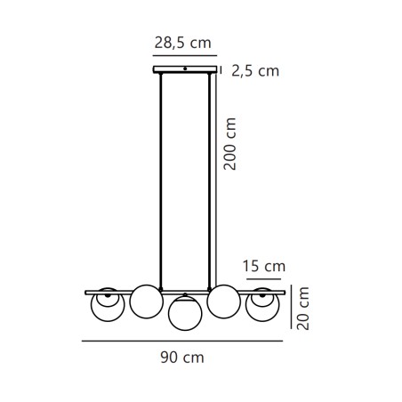 Lampe de plafond Lilly (5 lumières)