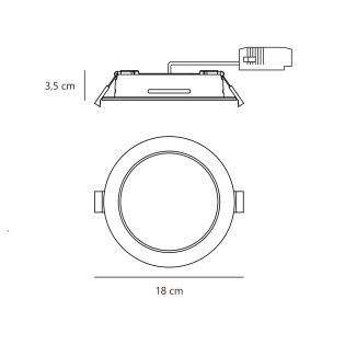 Downlight LED pour salles de bains Manacor 18 (12W)