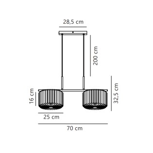 Lampe de plafond Vivienne (2 lumières)