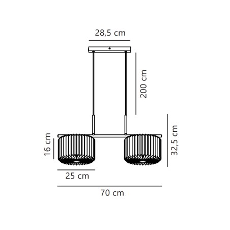 Lampe de plafond Vivienne (2 lumières)