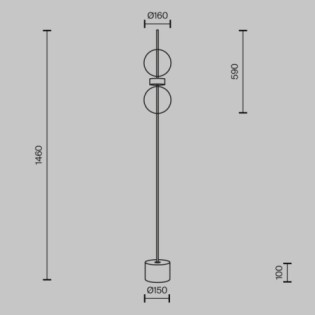 Lampe sur pied LED Double Lune (15W)