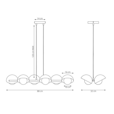 Suspension Nordessa blanche (4 lumières)