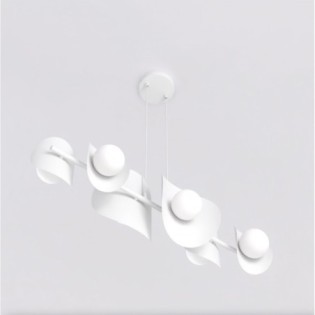 Suspension Lithora blanche (4 lumières)