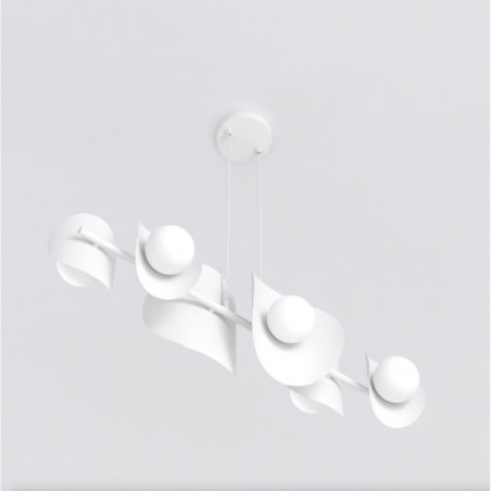 Suspension Lithora blanche (4 lumières)