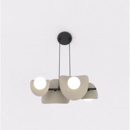 Suspension Lithora blanche (6 lumières)