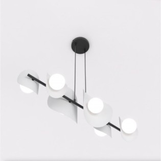 Suspension Lithora grise (4 lumières)