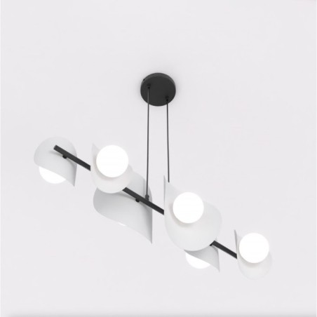 Suspension Lithora grise (4 lumières)