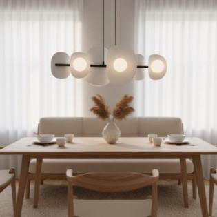 Suspension Lithora grise (4 lumières)