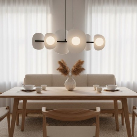 Suspension Lithora grise (4 lumières)