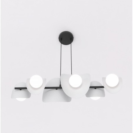 Suspension Lithora grise (4 lumières)