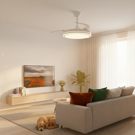 Ventilateur LED pales rétractables Astra Eco CCT Dim (48W)