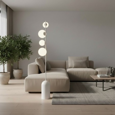 Suspension Ondessa blanche (5 lumières)