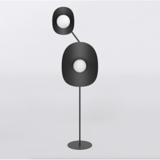 Lampe sur pied Tandem noire (4 lumières)