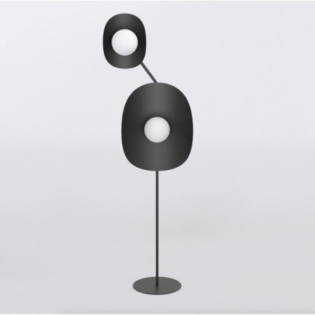 Lampe sur pied Tandem noire (4 lumières)