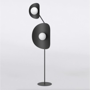 Lampe sur pied Tandem noire (4 lumières)