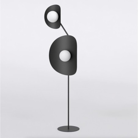 Lampe sur pied Tandem noire (4 lumières)