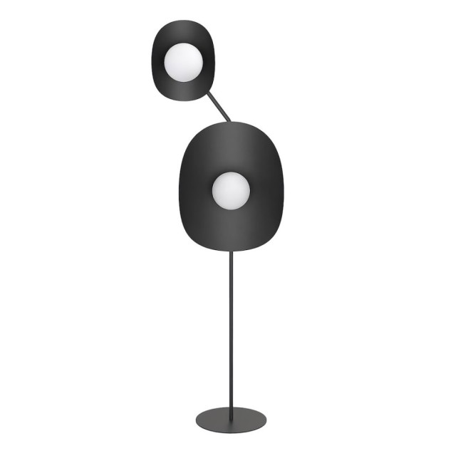 Lampe sur pied Tandem noire (4 lumières)