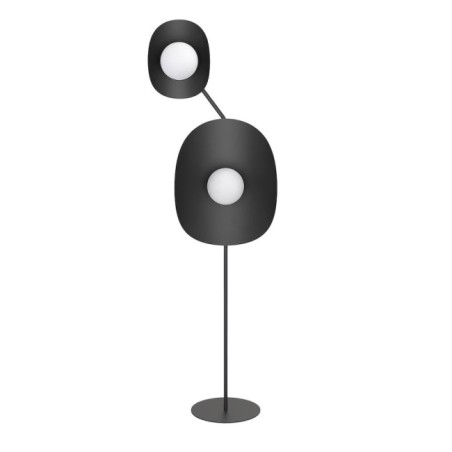 Lampe sur pied Tandem noire (4 lumières)