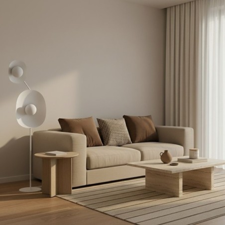 Lampe sur pied Lysia noire (2 lumières)