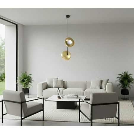 Suspension Elara noire (2 lumières)