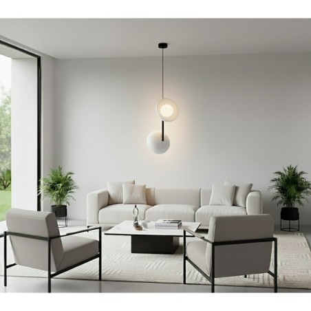 Suspension Elara doré+noir (2 lumières)