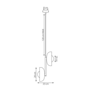 Suspension Elara doré+noir (2 lumières)