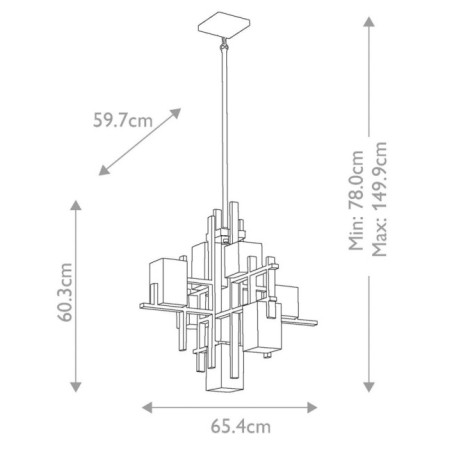 Lampe de plafond City Lights (7 lumières)