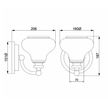 Aplique murale pour salles de bains Ainsley