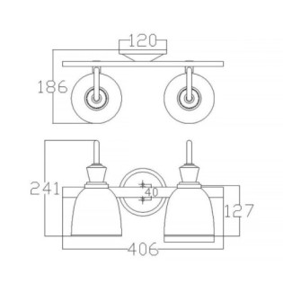 Aplique murale pour salles de bains Cora (2 lumières)