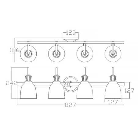 Aplique murale pour salles de bains Cora (4 lumières)