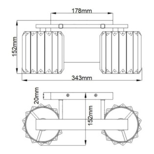 Aplique murale pour salles de bains Divine (2 lumières)