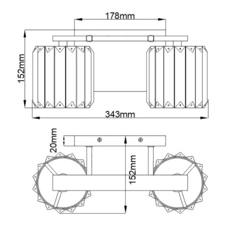 Aplique murale pour salles de bains Divine (2 lumières)