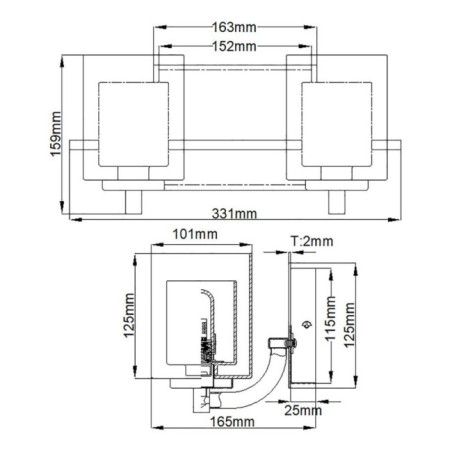 Aplique murale pour salles de bains Kolt (2 lumières)