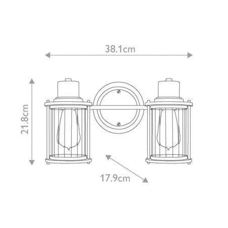 Applique de mur pour salles de bains Riggs (2 lumières)