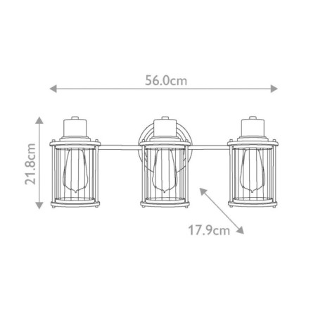 Aplique murale pour salles de bains Riggs (3 lumières)