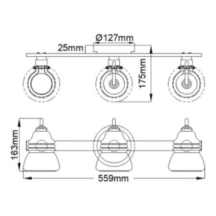 Applique de mur pour salles de bains Talland (3 lumières)