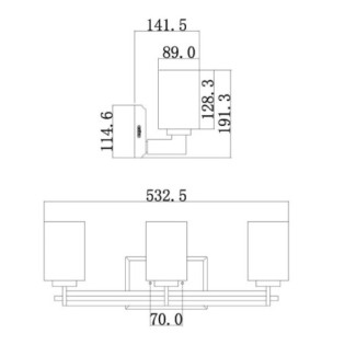 Aplique murale pour salles de bains Taylor (3 lumières)
