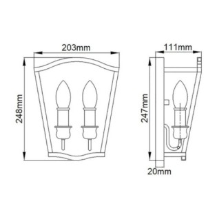 Aplique murale Yarmouth (2 lumières)