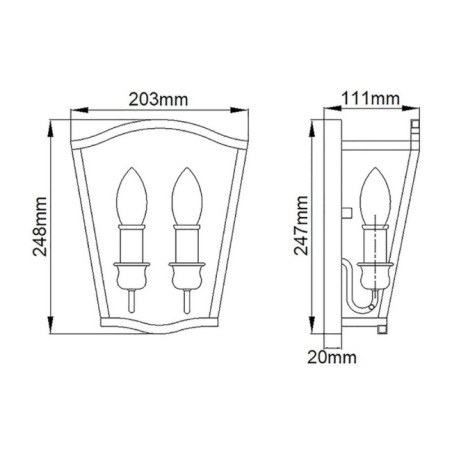 Aplique murale Yarmouth (2 lumières)