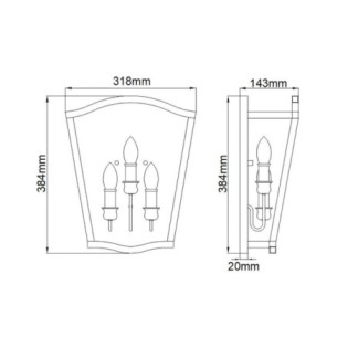 Aplique murale Yarmouth (3 lumières)