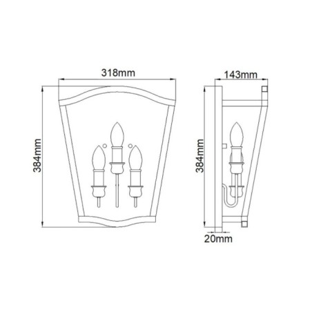 Aplique murale Yarmouth (3 lumières)
