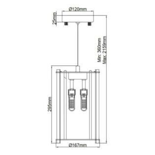 Lampe de plafond Crystal Skye (2 lumières)