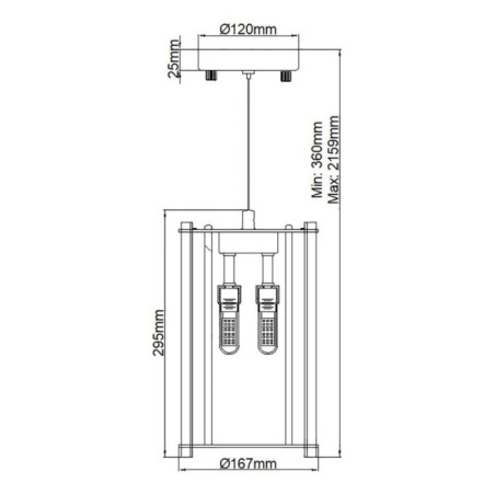 Lampe de plafond Crystal Skye (2 lumières)