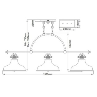 Lampe de plafond Emery (3 lumières)
