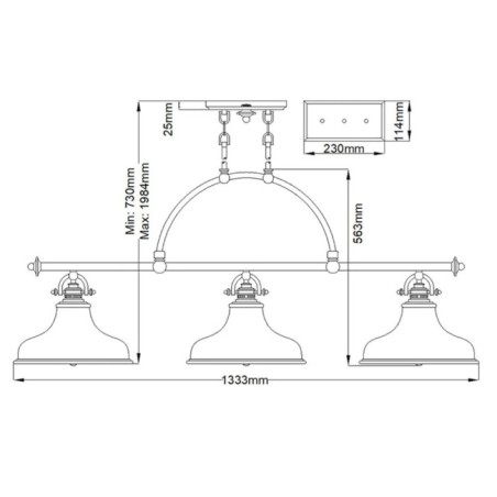 Lampe de plafond Emery (3 lumières)