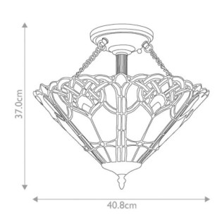 Semiplafond de plafond Cambridge (2 lumières)