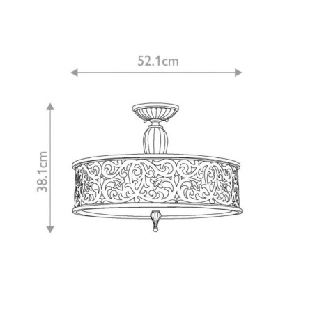 Semiplafond de plafond Carabel (3 lumières)