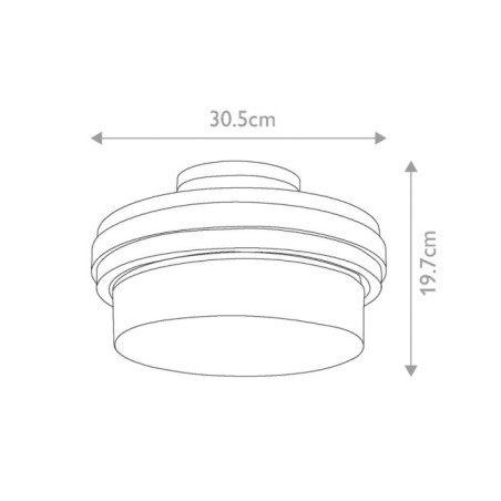 Semiplafond de plafond Grand Bank (2 lumières)